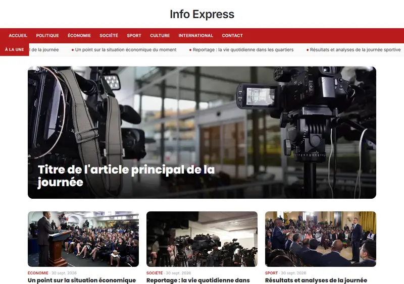 Modèle de site actualités & médias