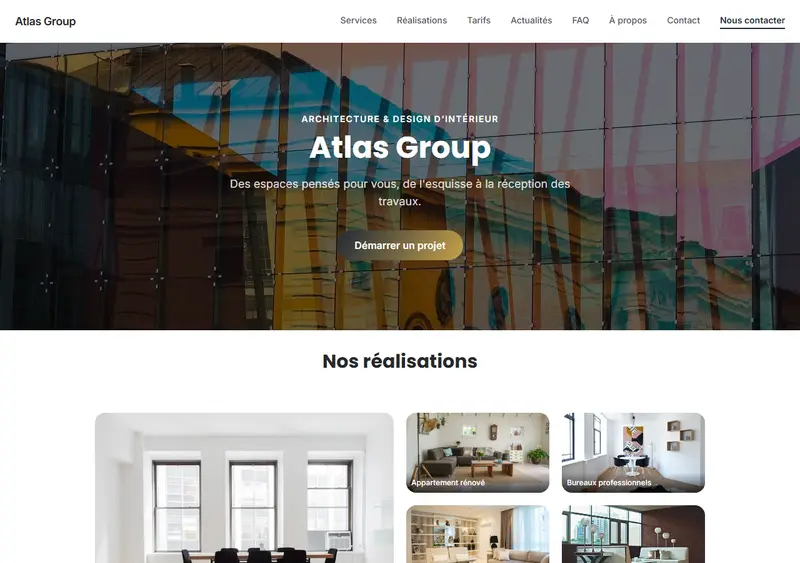 Aperçu du modèle de site Bureau d'architecture & design d'intérieur