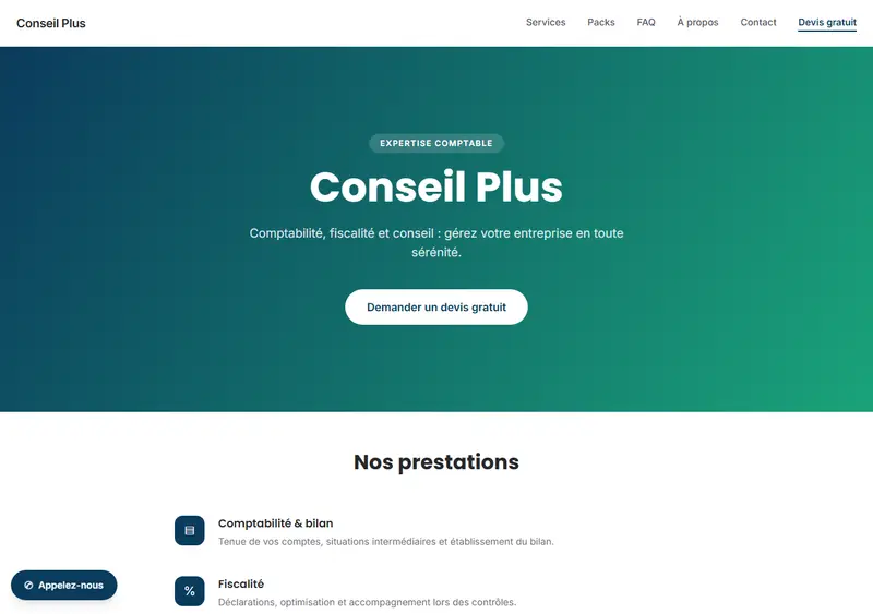 Modèle de site entreprise & services
