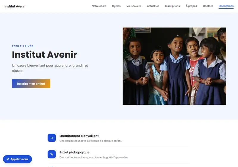 Modèle de site école & formation