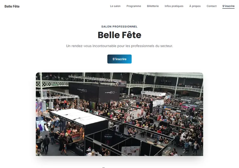 Aperçu du modèle de site Salon professionnel / foire