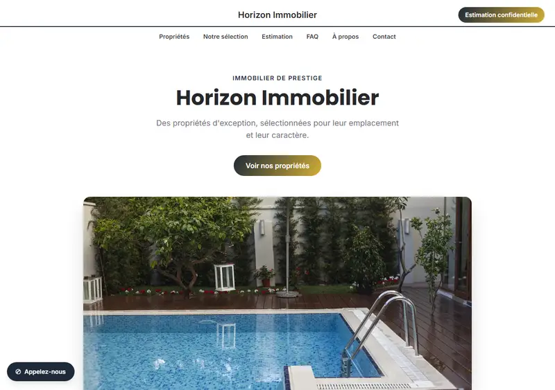 Aperçu du modèle de site Agence immobilière de prestige