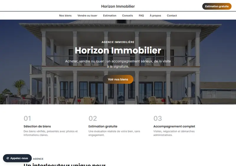 Modèle de site immobilier