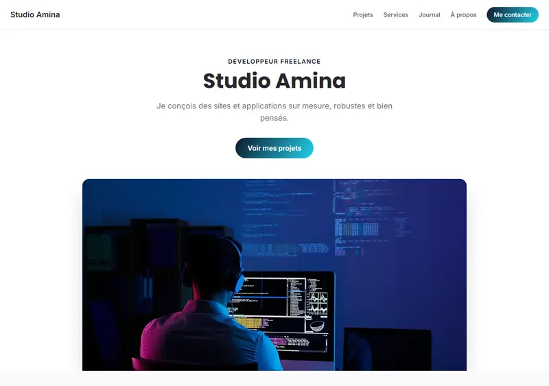 Aperçu du modèle de site Portfolio de développeur