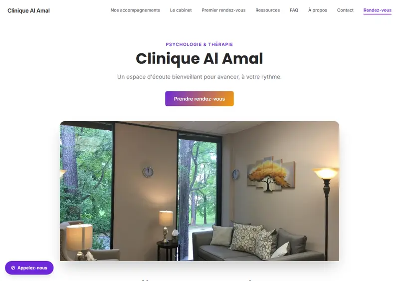 Aperçu du modèle de site Cabinet de psychologie / thérapie