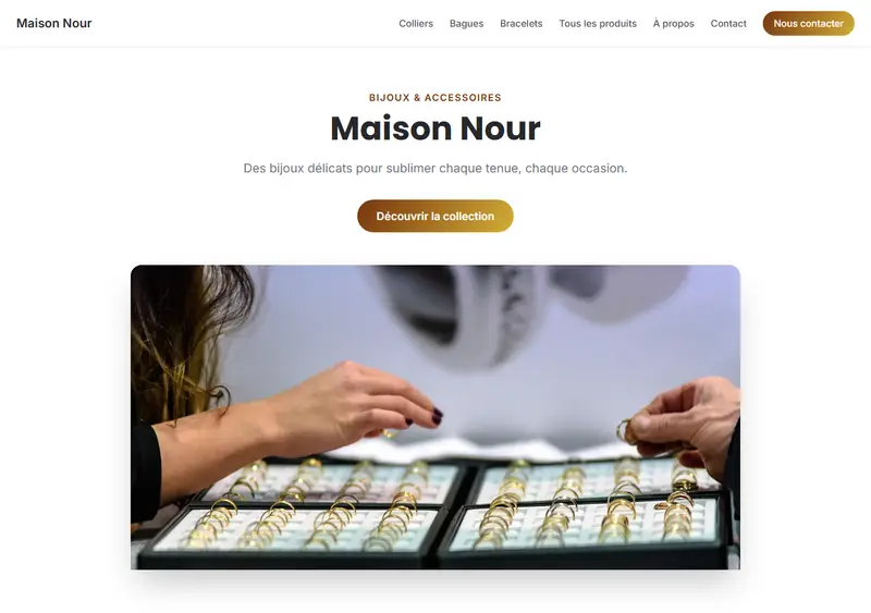 Aperçu du modèle de site Boutique — Bijoux & Accessoires