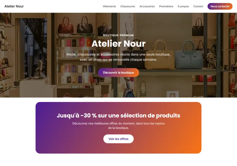 Aperçu du modèle de site Boutique Premium — Mode & Lifestyle