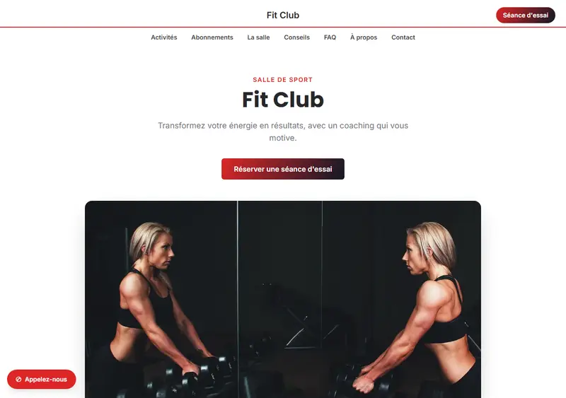 Modèle de site sport & loisirs
