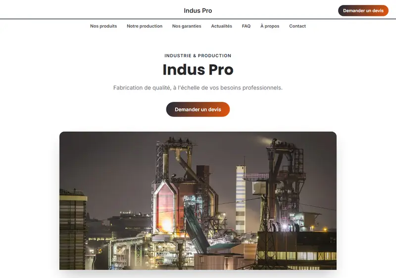 Modèle de site industrie & production